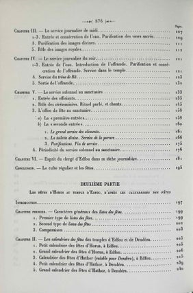Le culte d'Horus à Edfou au temps des Ptolémées. Tomes I & II (complete set)