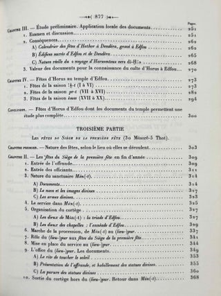 Le culte d'Horus &agrave; Edfou au temps des Ptol&eacute;m&eacute;es. Tomes I & II (complete set)