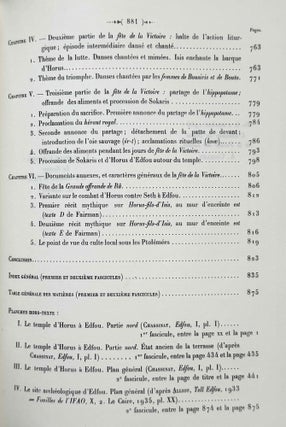 Le culte d'Horus à Edfou au temps des Ptolémées. Tomes I & II (complete set)