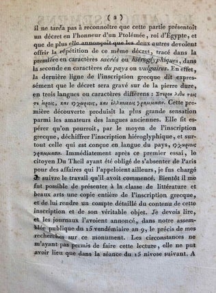 Eclaircissements sur l'inscription grecque du monument trouvé à Rosette