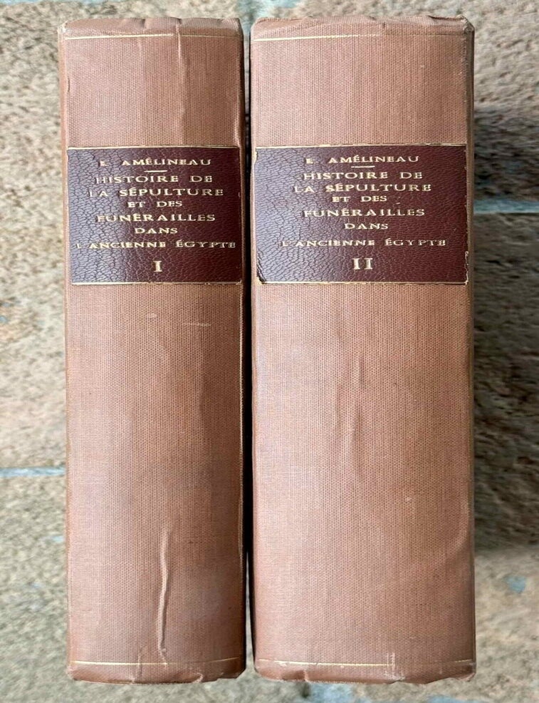 Item #M0071b Histoire de la s&eacute;pulture et des fun&eacute;railles dans l'Egypte ancienne. Tomes I & II (complete set). AMELINEAU Emile Cl&eacute;ment.[newline]M0071b-00.jpeg