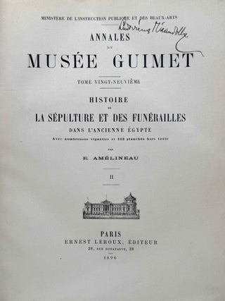 Histoire de la s&eacute;pulture et des fun&eacute;railles dans l'Egypte ancienne. Tomes I & II (complete set).[newline]M0071b-11.jpeg