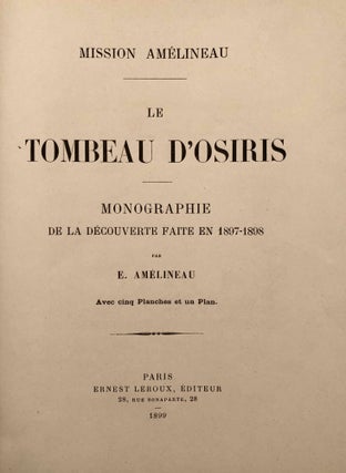 Le tombeau d'Osiris. Mission Amélineau. Monographie de la découverte faite en 1897-1898 par E. Amélineau.[newline]M0073a-007.jpeg