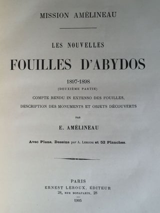 Mission Am&eacute;lineau. Les nouvelles fouilles d'Abydos. Tome III: 1897-1898. 1&egrave;re et 2e parties (complete set)[newline]M0077-11.jpg