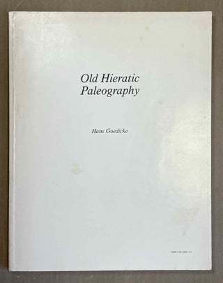 Item #M0081c Old hieratic paleography. GOEDICKE Hans