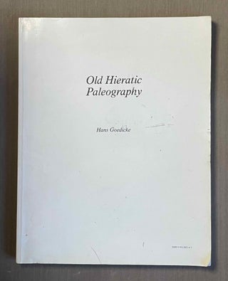 Item #M0081d Old hieratic paleography. GOEDICKE Hans