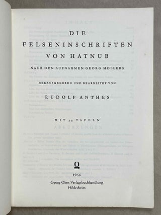 Die Felseninschriften von Hatnub. Nach den Aufnahmen Georg Möllers herausgegeben und bearbeitet.[newline]M0082e-02.jpeg