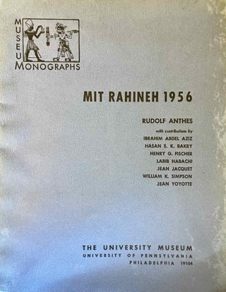 Item #M0084b Mit Rahineh 1956. ANTHES Rudolf