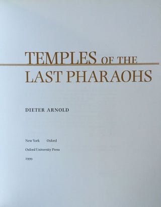 Temples of the last pharaohs