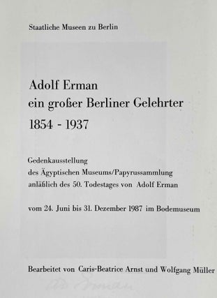 Adolf Erman, ein grosser Berliner Gelehrter (1854-1937)[newline]M0093-01.jpeg