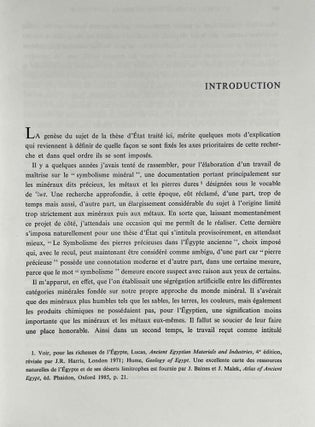 L'univers minéral dans la pensée égyptienne. Tome I: Le monde des déserts, des mines et des carrières. L'offrande des métaux et des pierres et le remplissage de l'Oeil-Oudjat. Les divinités de l'univers minéral dans la mentalité et la religion des Anciens Egyptiens. Tome II: Les minerais, les métaux, les minéraux et les produits chimiques, les trésors et les défilés de contrées minières: leur intégration dans la marche de l'univers et l'entretien de la vie divine (complete set)