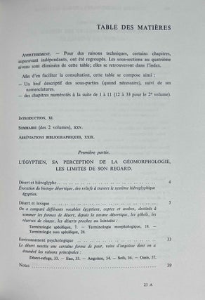 L'univers minéral dans la pensée égyptienne. Tome I: Le monde des déserts, des mines et des carrières. L'offrande des métaux et des pierres et le remplissage de l'Oeil-Oudjat. Les divinités de l'univers minéral dans la mentalité et la religion des Anciens Egyptiens. Tome II: Les minerais, les métaux, les minéraux et les produits chimiques, les trésors et les défilés de contrées minières: leur intégration dans la marche de l'univers et l'entretien de la vie divine (complete set)