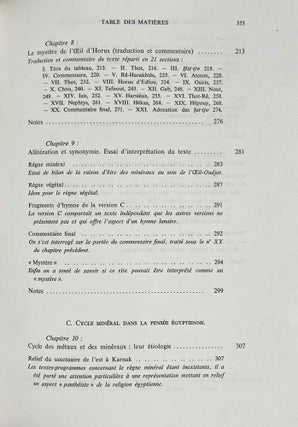 L'univers minéral dans la pensée égyptienne. Tome I: Le monde des déserts, des mines et des carrières. L'offrande des métaux et des pierres et le remplissage de l'Oeil-Oudjat. Les divinités de l'univers minéral dans la mentalité et la religion des Anciens Egyptiens. Tome II: Les minerais, les métaux, les minéraux et les produits chimiques, les trésors et les défilés de contrées minières: leur intégration dans la marche de l'univers et l'entretien de la vie divine (complete set)