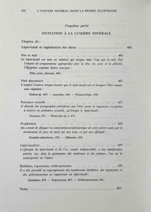 L'univers minéral dans la pensée égyptienne. Tome I: Le monde des déserts, des mines et des carrières. L'offrande des métaux et des pierres et le remplissage de l'Oeil-Oudjat. Les divinités de l'univers minéral dans la mentalité et la religion des Anciens Egyptiens. Tome II: Les minerais, les métaux, les minéraux et les produits chimiques, les trésors et les défilés de contrées minières: leur intégration dans la marche de l'univers et l'entretien de la vie divine (complete set)