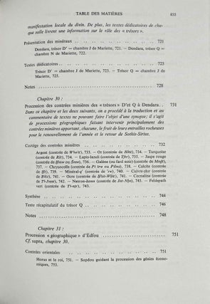 L'univers minéral dans la pensée égyptienne. Tome I: Le monde des déserts, des mines et des carrières. L'offrande des métaux et des pierres et le remplissage de l'Oeil-Oudjat. Les divinités de l'univers minéral dans la mentalité et la religion des Anciens Egyptiens. Tome II: Les minerais, les métaux, les minéraux et les produits chimiques, les trésors et les défilés de contrées minières: leur intégration dans la marche de l'univers et l'entretien de la vie divine (complete set)