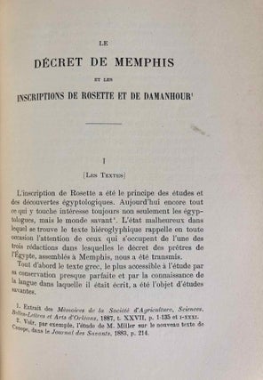 Oeuvres diverses. Tomes I & II,1 (all published). Comprenant les œuvres des égyptologues français dispersées dans divers recueils et qui n'ont pas encore été réunies jusqu'à ce jour[newline]M0102a-14.jpg