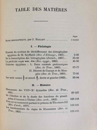 Oeuvres diverses. Tomes I & II,1 (all published). Comprenant les œuvres des égyptologues français dispersées dans divers recueils et qui n'ont pas encore été réunies jusqu'à ce jour[newline]M0102a-15.jpg