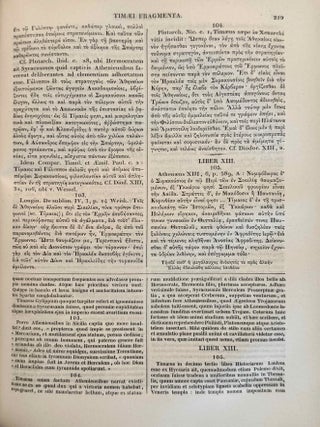 Fragmenta Historicorum Graecorum. Vol. I-V. Apollodori bibliotheca, [with:] Letronne, Inscription Grecque de Rosette, in vol. I. and Langlois, Collection des historiens anciens et modernes de l'Arm&eacute;nie, in vol. V. (complete set)