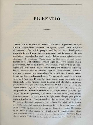 Fragmenta Historicorum Graecorum. Vol. I-V. Apollodori bibliotheca, [with:] Letronne, Inscription Grecque de Rosette, in vol. I. and Langlois, Collection des historiens anciens et modernes de l'Arm&eacute;nie, in vol. V. (complete set)