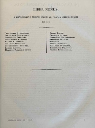 Fragmenta Historicorum Graecorum. Vol. I-V. Apollodori bibliotheca, [with:] Letronne, Inscription Grecque de Rosette, in vol. I. and Langlois, Collection des historiens anciens et modernes de l'Arm&eacute;nie, in vol. V. (complete set)