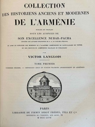 Fragmenta Historicorum Graecorum. Vol. I-V. Apollodori bibliotheca, [with:] Letronne, Inscription Grecque de Rosette, in vol. I. and Langlois, Collection des historiens anciens et modernes de l'Arm&eacute;nie, in vol. V. (complete set)