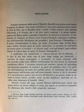 Studi in memoria di Ippolito Rosellini. Nel primo centenario della morte. 14 giugno 1843 - 4 giugno 1943. Vol. I & II (complete set)