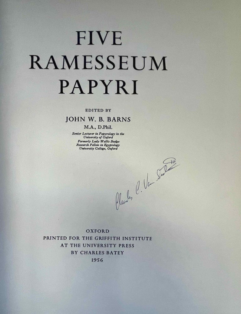 Item #M0114k Five Ramesseum papyri. BARNS John Wintour Baldwin.[newline]M0114k-00.jpeg