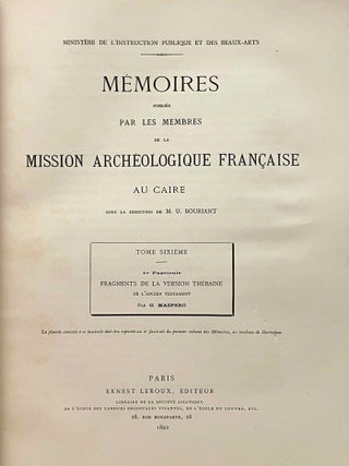 Fragments de la version th&eacute;baine de l'Ancien Testament, texte copte, [with:] Suite et fin des fragments - Tablettes d'El-Amarna - Une sph&egrave;re c&eacute;leste en l'an 684 de l'H&eacute;gire - Notice sur les st&egrave;les arabes appartenant &agrave; la Mission du Caire (complete set of 2 fascicles)[newline]M0128b-03.jpeg