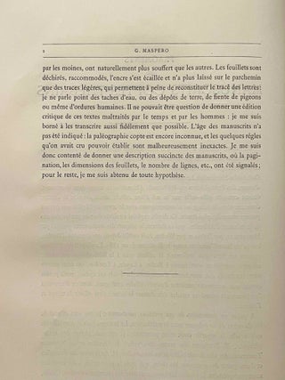 Fragments de la version th&eacute;baine de l'Ancien Testament, texte copte, [with:] Suite et fin des fragments - Tablettes d'El-Amarna - Une sph&egrave;re c&eacute;leste en l'an 684 de l'H&eacute;gire - Notice sur les st&egrave;les arabes appartenant &agrave; la Mission du Caire (complete set of 2 fascicles)[newline]M0128b-05.jpeg