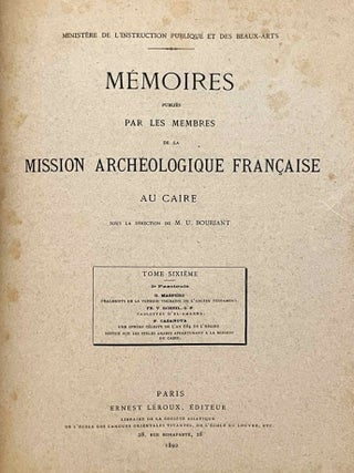 Fragments de la version th&eacute;baine de l'Ancien Testament, texte copte, [with:] Suite et fin des fragments - Tablettes d'El-Amarna - Une sph&egrave;re c&eacute;leste en l'an 684 de l'H&eacute;gire - Notice sur les st&egrave;les arabes appartenant &agrave; la Mission du Caire (complete set of 2 fascicles)[newline]M0128b-10.jpeg