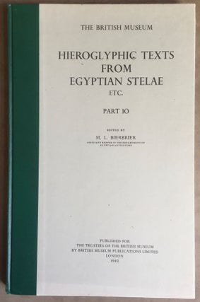 Item #M0132a Hieroglyphic Texts from Egyptian Stelae in the British Museum. Part X. BIERBRIER Morris[newline]M0132a.jpg