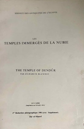 Item #M0161g The temple of Dendur (repr.phot.). BLACKMAN Aylward Manley