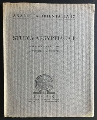 Item #M0164a Studia Aegyptiaca I. Osiris as the maker of corn in a text of the Ptolemaic period....