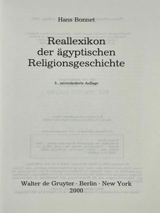 Reallexikon der &auml;gyptischen Religion