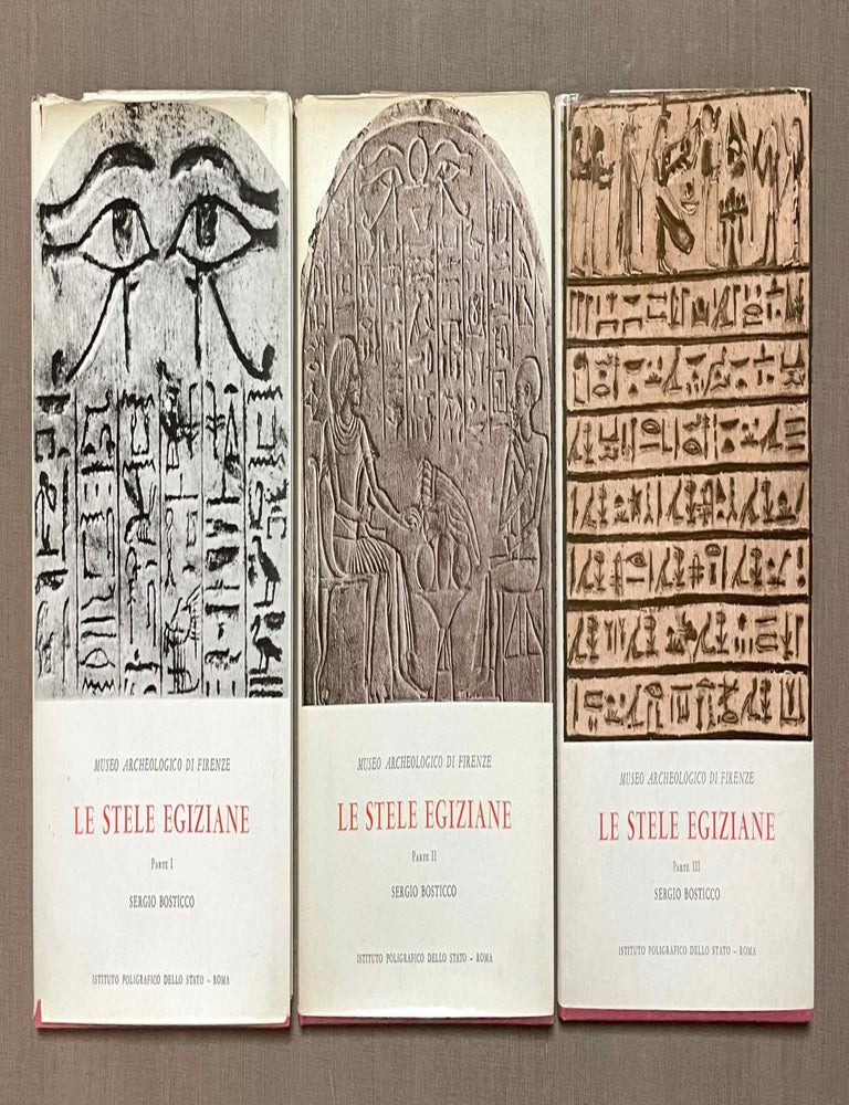 Item #M0186f Museo archeologico di Firenze. Vol. 1: Le stele egiziane dall' antico al Nuovo Regno. Vol. 2: Le Stele Egiziane del Nuovo Regno. Vol. 3: Le stele egiziane di epoca tarda (complete set). BOSTICCO Sergio.[newline]M0186f-00.jpeg