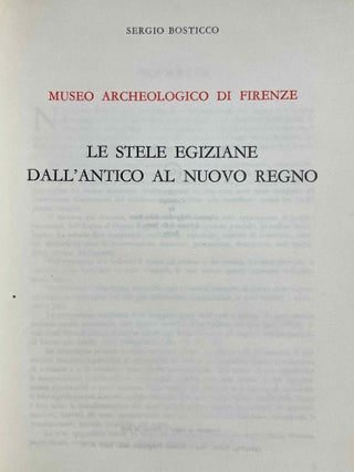 Museo archeologico di Firenze. Vol. 1: Le stele egiziane dall' antico al Nuovo Regno. Vol. 2: Le Stele Egiziane del Nuovo Regno. Vol. 3: Le stele egiziane di epoca tarda (complete set)[newline]M0186f-02.jpeg