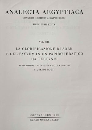 La glorificazione di Sobk e del Fayyum