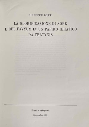 La glorificazione di Sobk e del Fayyum