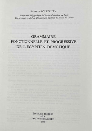 Grammaire fonctionnelle et progressive de l'égyptien démotique[newline]M0189b-01.jpeg