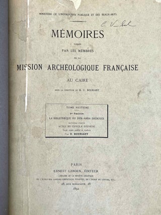 La bibliothèque de Deir Amba Shenoudi. Actes du Concile d'Ephèse.