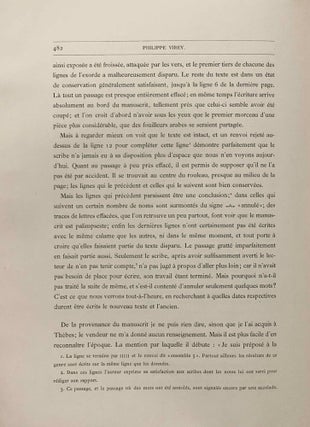 Rapport au Ministère de l'Instruction publique sur une mission dans la Haute Egypte (1884-1885) - Essai sur l'histoire et la topographie du Caire d'après Makrîzî (Palais des Khalifes Fatimites) - Etude sur un parchemin rapporté de Thèbes
