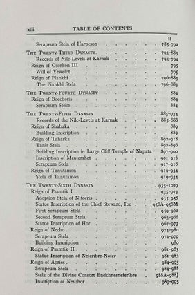 Ancient records of Egypt. Historical Documents from the Earliest Times to the Persian Conquest. Vol. I: The First to the Seventeenth Dynasties. Vol. II: The Eighteenth Dynasty. Vol. III: The Nineteenth Dynasty. Vol. IV: The Twentieth to the Twenty-Sixth Dynasties. Vol. V: Indices (complete set)[newline]M0199a-25.jpeg