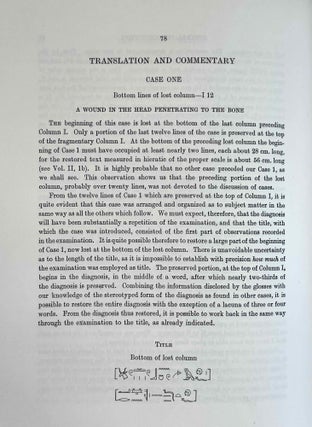 The Edwin Smith surgical papyri. Vol. I: Hieroglyphic Transliteration, Translation and Commentary. Vol. II: Facsimile Plates and Line for Line Hieroglyphic Transliteration (complete set)
