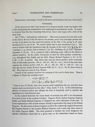 The Edwin Smith surgical papyri. Vol. I: Hieroglyphic Transliteration, Translation and Commentary. Vol. II: Facsimile Plates and Line for Line Hieroglyphic Transliteration (complete set)