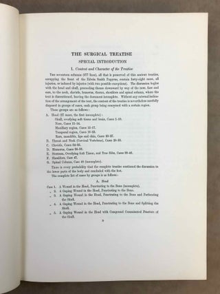The Edwin Smith surgical papyri. Vol. I: Hieroglyphic Transliteration, Translation and Commentary. Vol. II: Facsimile Plates and Line for Line Hieroglyphic Transliteration (complete set)[newline]M0207l-09.jpeg