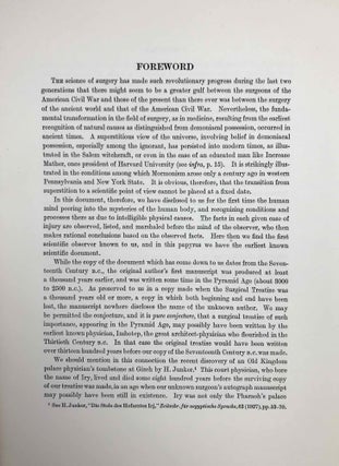 The Edwin Smith surgical papyri. Vol. I: Hieroglyphic Transliteration, Translation and Commentary. Vol. II: Facsimile Plates and Line for Line Hieroglyphic Transliteration (complete set)