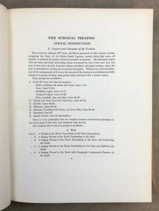 The Edwin Smith surgical papyri. Vol. I: Hieroglyphic Transliteration, Translation and Commentary. Vol. II: Facsimile Plates and Line for Line Hieroglyphic Transliteration (complete set)