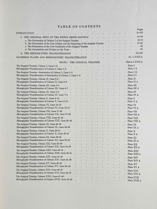 The Edwin Smith surgical papyri. Vol. I: Hieroglyphic Transliteration, Translation and Commentary. Vol. II: Facsimile Plates and Line for Line Hieroglyphic Transliteration (complete set)