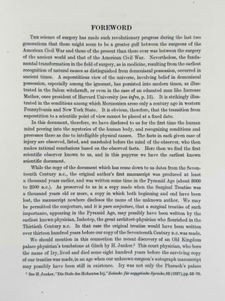 The Edwin Smith surgical papyri. Vol. I: Hieroglyphic Transliteration, Translation and Commentary. Vol. II: Facsimile Plates and Line for Line Hieroglyphic Transliteration (complete set)