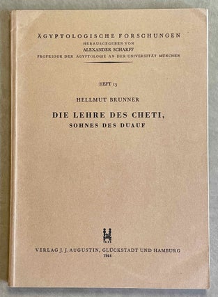 Item #M0223 Die Lehre des Cheti, Sohnes des Duauf. BRUNNER Hellmut[newline]M0223-00.jpeg